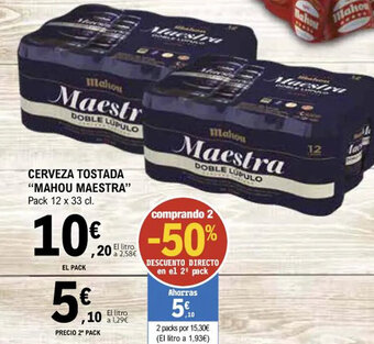 E.Leclerc Cerveza Tostada Mahou Maestra oferta