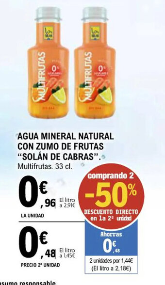 E.Leclerc Agua Mineral Natural con Zumo de Frutas Solan de Cabras oferta