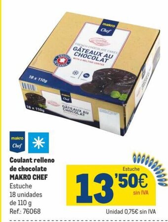 Makro Coulant Relleno de Chocolate Makro Chef oferta