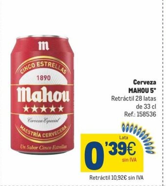 Makro Cerveza Mahou 5 oferta