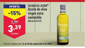 ALDI Aceite de Oliva Virgen Extra Sostenible oferta