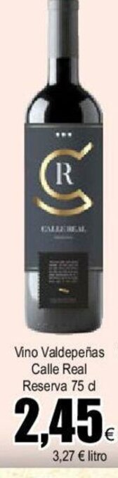 FROIZ Vino Valdepeñas Calle Real Reserva 75 cl oferta