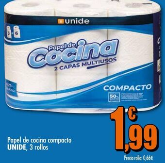 Unide Supermercados Papel de cocina compacto unide, 3 rollos oferta