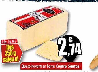 Unide Supermercados Queso havarti en barra cuatro santos oferta
