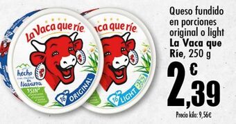 Unide Supermercados Queso fundido en porciones original o light la vaca que ríe oferta