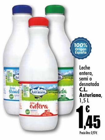 Unide Supermercados Leche entera, semi o desnatada c.l.asturiana oferta