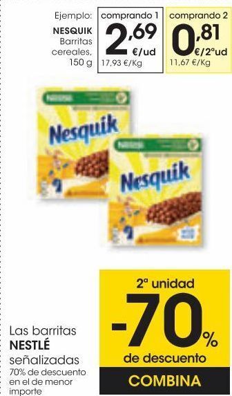 Eroski Nesquik barritas cereales 150 g oferta