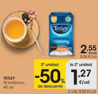 Eroski Tetley té británico 40 uds oferta