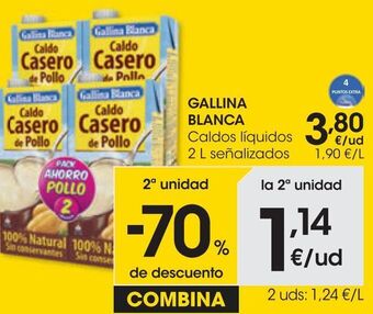 Eroski Gallina blanca caldo de pollo p-2 2 l oferta