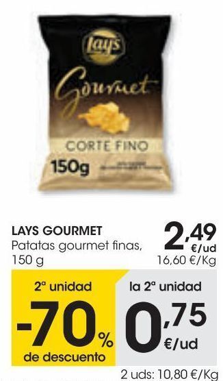 Eroski Lays patatas gourmet finas 150 g oferta