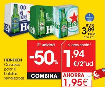 Eroski Heineken cerveza pack 6x0,25 l oferta