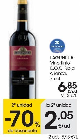 Eroski Lagunilla vino tinto d.o.c. rioja crianza 0,75 l oferta