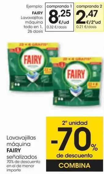 Eroski Fairy lavavajillas máquina todo en 1 26 dosis oferta