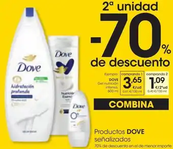 Eroski Dove gel nutrición intensa 600 ml oferta