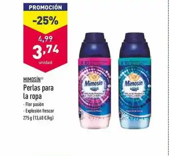 ALDI Mimosín Perlas Para La Ropa 275g oferta