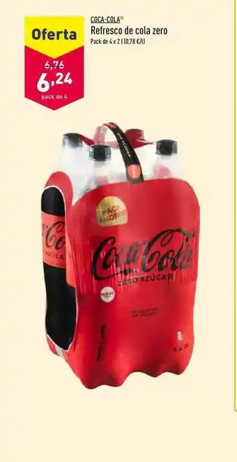 ALDI Coca-Cola Refresco De Cola Zero 4x2L oferta