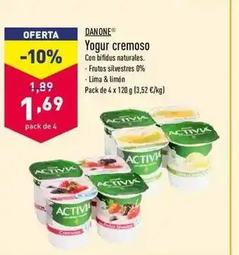 ALDI Danone Yogur Cremoso 4x120g oferta