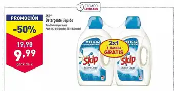 ALDI Skip Detergente Líquido 2x50 lavados oferta
