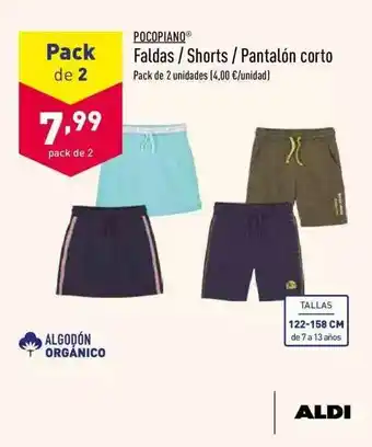 ALDI Pocopiano Faldas / Shorts / Pantalón Corto 2un oferta