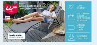 ALDI Belavi Tumbona Plegable De Jardin oferta