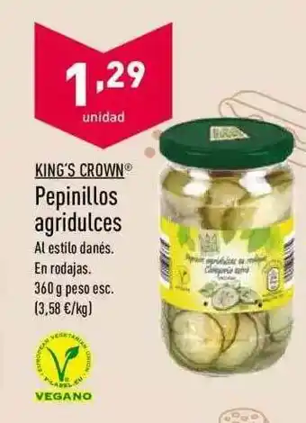 King's Crown Pepinillos Agridulces 360g