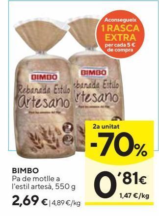 Caprabo Pan de molde bimbo oferta