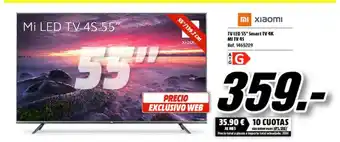 MediaMarkt Xiaomi Tv Led 55" Smart Tv 4k Mi Tv 45 oferta