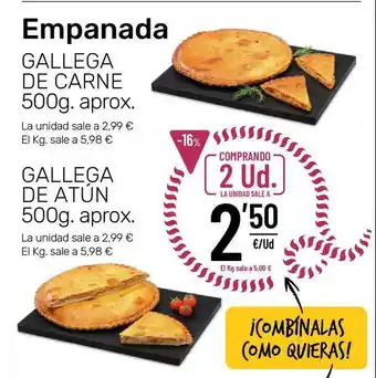 AhorraMas Emapanada Gallega de Carne/Atún 500g oferta