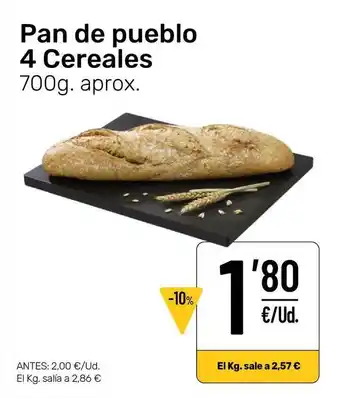 AhorraMas Pan De Pueblo 4 Cereales 700g oferta