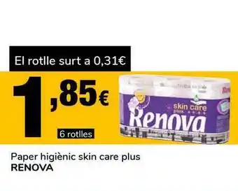 Supeco Renova Paper Higiènic Skin Care Plus 6 rotlles oferta