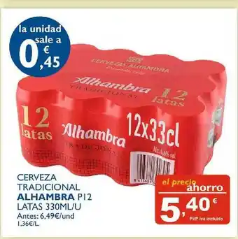 Cash Ecofamilia Alhambra Cerveza Tradicional PI 2 Latas 330ml/u oferta