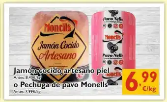 Cash Ecofamilia Monells Jamón Cocido Artesano Piel O Pechuga De Pavo oferta