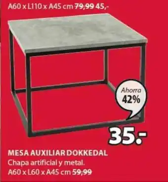 JYSK Dokkedal Mesa Auxiliar A60 x L60 x A45cm oferta