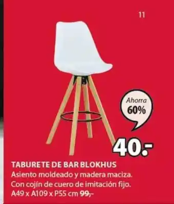 JYSK Blokhus Taburete De Bar A49 x A109 x P55cm oferta