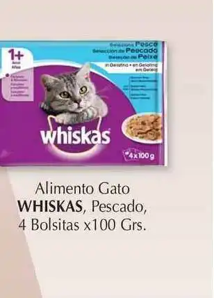Cash Barea Whiskas Pescado Alimento Gato 4 bolsitas x 100grs oferta