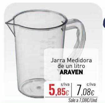 Cuevas Cash Jarra medidora de un litro araven oferta
