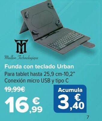 Carrefour Maillon technologique funda con teclado urban oferta