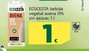 HiperDino Ecocesta bebida vegetal avena 0% sin azúcar oferta