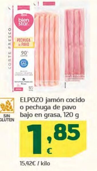 HiperDino Elpozo jamón cocido o pechuga de pavo bajo en grasa oferta