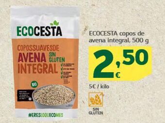 HiperDino Ecocesta copos de avena integral oferta