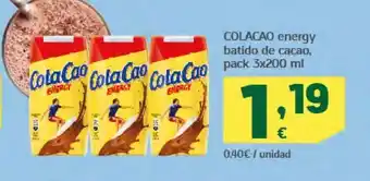 HiperDino Colacao energy batido de cacao oferta