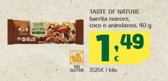 HiperDino Taste of nature barrita nueces, coco o arándanos oferta