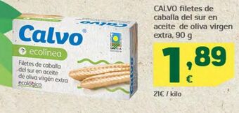 HiperDino Calvo filetes de caballa del sur en aceite de oliva virgen extra oferta