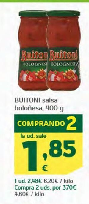 HiperDino Buitoni salsa boloñesa oferta