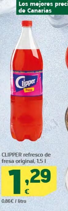 HiperDino Clipper refresco de fresa original oferta