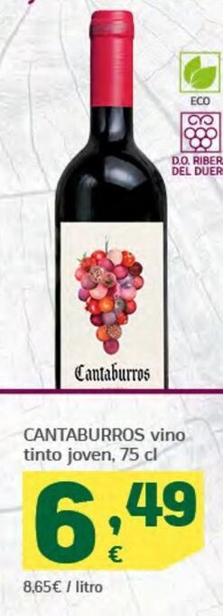 HiperDino Cantaburros vino tinto joven oferta