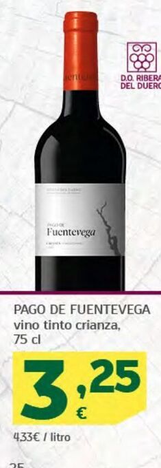 HiperDino Pago de fuentevega vino tinto crianza oferta