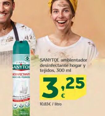 HiperDino Sanytol ambientador desinfectante hogar y tejidos oferta