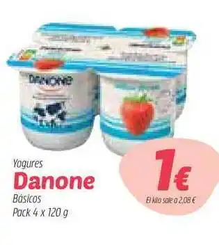 Masymas Yogures Danone Básicos Pack 4 x 120g oferta