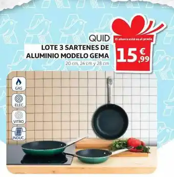 Alcampo Quid Lote 3 Sartenes De Aluminio Modelo Gema 20cm, 24 cm y 28 cm oferta